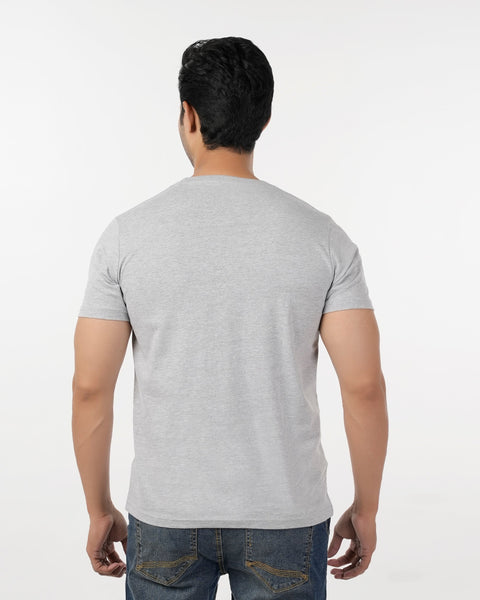 Eminent Men's Round Neck Half Sleeves T-Shirt - Ash Grey, Men's T-Shirts & Polos, Eminent, Chase Value