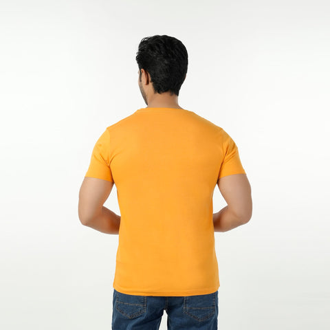 Eminent Men's Round Neck Half Sleeves Printed T-Shirt - Yellow, Men's T-Shirts & Polos, Eminent, Chase Value
