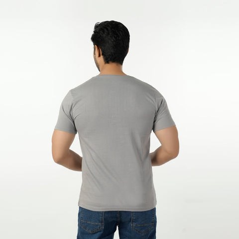 Eminent Men's Round Neck Half Sleeves Printed T-Shirt - Frost Grey, Men's T-Shirts & Polos, Eminent, Chase Value