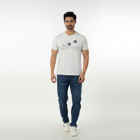 Eminent Men's Round Neck Half Sleeves Printed T-Shirt - Oatmeal, Men's T-Shirts & Polos, Eminent, Chase Value