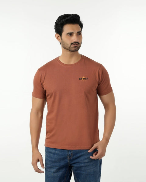 Eminent Men's Round Neck Half Sleeves T-Shirt - Sequoia, Men's T-Shirts & Polos, Eminent, Chase Value