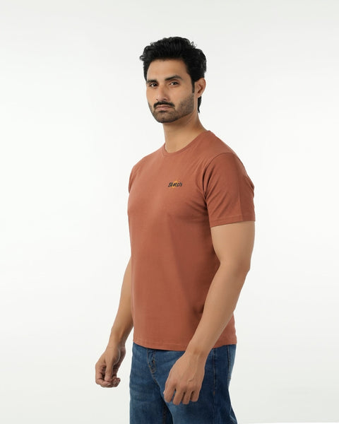 Eminent Men's Round Neck Half Sleeves T-Shirt - Sequoia, Men's T-Shirts & Polos, Eminent, Chase Value