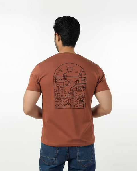 Eminent Men's Round Neck Half Sleeves T-Shirt - Sequoia, Men's T-Shirts & Polos, Eminent, Chase Value