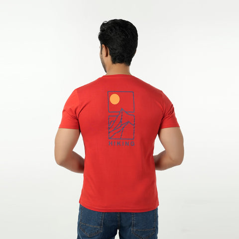 Eminent Men's Round Neck Half Sleeves Printed T-Shirt - Samba Red, Men's T-Shirts & Polos, Eminent, Chase Value