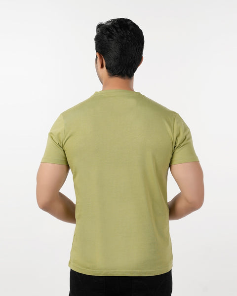 Eminent Men's Round Neck Half Sleeves Printed T-Shirt - Spinach Green, Men's T-Shirts & Polos, Eminent, Chase Value