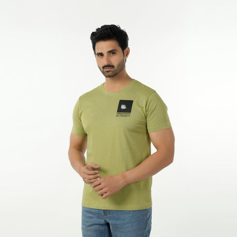 Eminent Men's Round Neck Half Sleeves Printed T-Shirt - Sea Green, Men's T-Shirts & Polos, Eminent, Chase Value