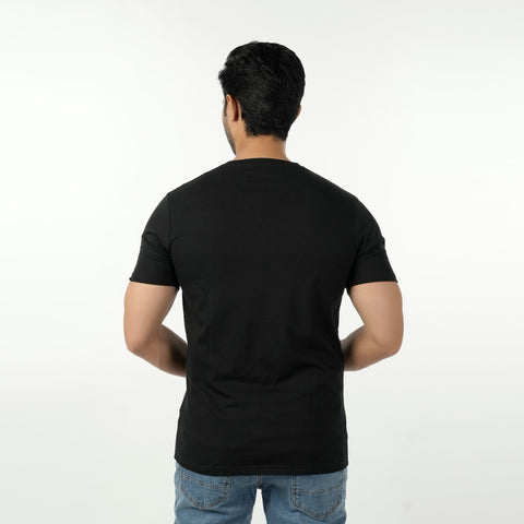 Eminent Men's Round Neck Half Sleeves Printed T-Shirt - Black, Men's T-Shirts & Polos, Eminent, Chase Value