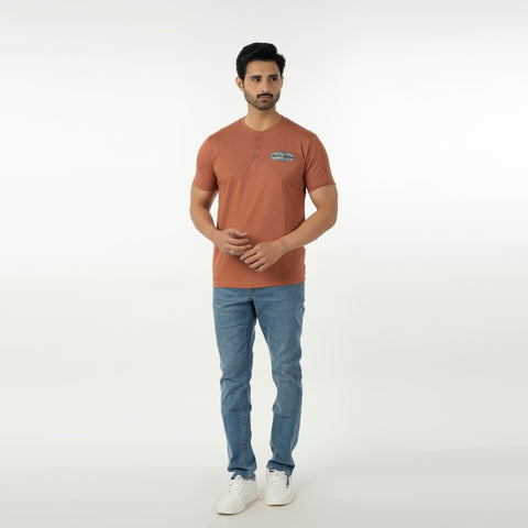 Eminent Men's Round Neck Half Sleeves Printed T-Shirt - Brown, Men's T-Shirts & Polos, Eminent, Chase Value