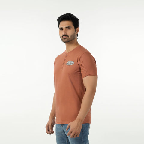 Eminent Men's Round Neck Half Sleeves Printed T-Shirt - Brown, Men's T-Shirts & Polos, Eminent, Chase Value