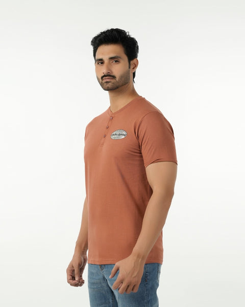 Eminent Men's Round Neck Half Sleeves Printed T-Shirt - Brown, Men's T-Shirts & Polos, Eminent, Chase Value