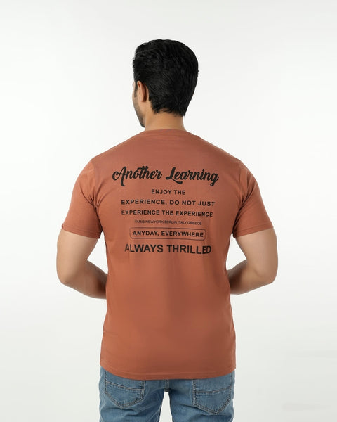 Eminent Men's Round Neck Half Sleeves Printed T-Shirt - Brown, Men's T-Shirts & Polos, Eminent, Chase Value