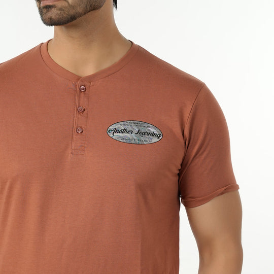 Eminent Men's Round Neck Half Sleeves Printed T-Shirt - Brown, Men's T-Shirts & Polos, Eminent, Chase Value