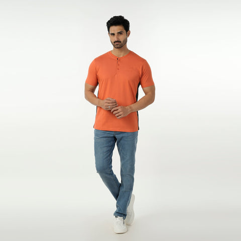 Eminent Men's Round Neck Half Sleeves Printed T-Shirt - Rust, Men's T-Shirts & Polos, Eminent, Chase Value
