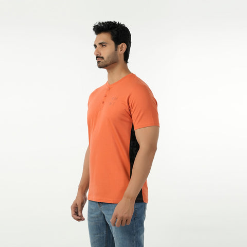 Eminent Men's Round Neck Half Sleeves Printed T-Shirt - Rust, Men's T-Shirts & Polos, Eminent, Chase Value