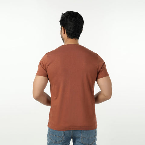 Eminent Men's Round Neck Half Sleeves Printed T-Shirt - Brown, Men's T-Shirts & Polos, Eminent, Chase Value