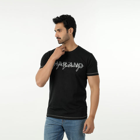 Eminent Men's Round Neck Half Sleeves Printed T-Shirt - Black, Men's T-Shirts & Polos, Eminent, Chase Value