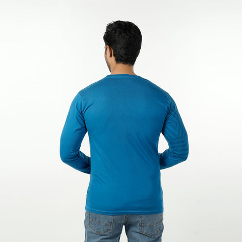 Eminent Men's Round Neck Full Sleeves T-Shirt - Blue, Men's T-Shirts & Polos, Eminent, Chase Value