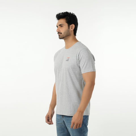 Eminent Men's Round Neck Half Sleeves Printed T-Shirt - Ash Grey, Men's T-Shirts & Polos, Eminent, Chase Value