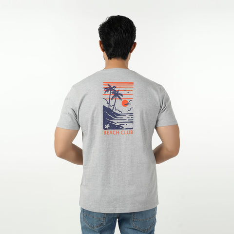 Eminent Men's Round Neck Half Sleeves Printed T-Shirt - Ash Grey, Men's T-Shirts & Polos, Eminent, Chase Value