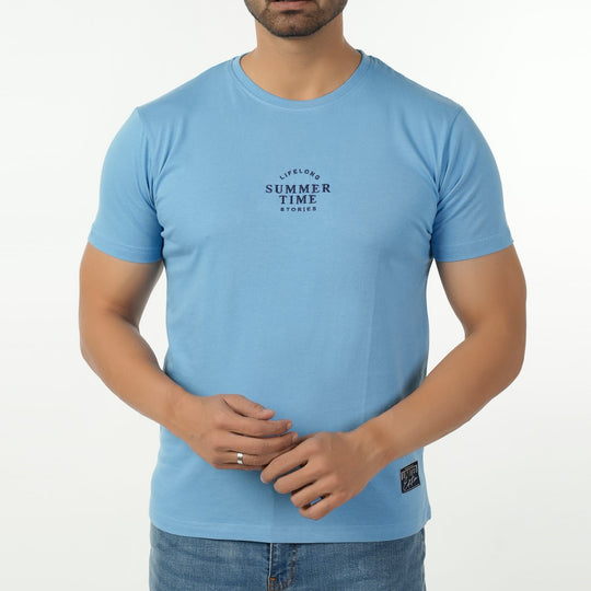 Eminent Men's Round Neck Half Sleeves T-Shirt - Pacific, Men's T-Shirts & Polos, Eminent, Chase Value