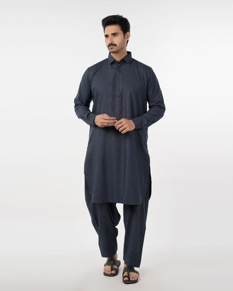 Eminent Trim Fit Shalwar Kameez - Navy Blue, Men's Shalwar Kameez, Eminent, Chase Value