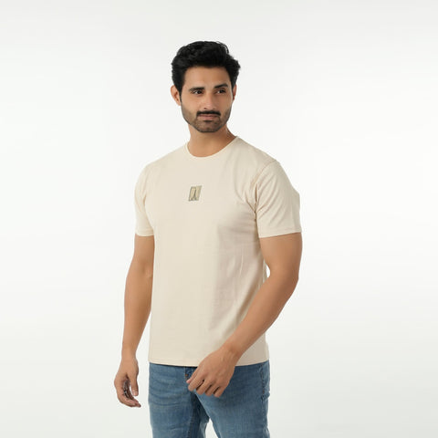 Eminent Men's Round Neck Half Sleeves T-Shirt  - Beige, Men's T-Shirts & Polos, Eminent, Chase Value