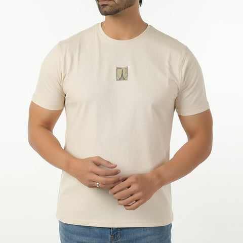 Eminent Men's Round Neck Half Sleeves T-Shirt  - Beige, Men's T-Shirts & Polos, Eminent, Chase Value