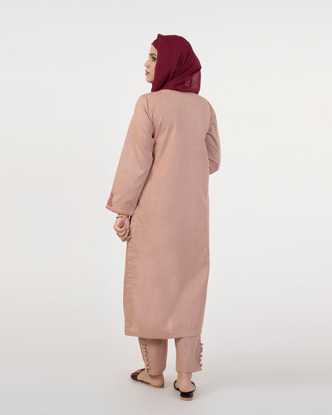 Eminent Women's Embroidered 02 Pcs Suit - Mustard