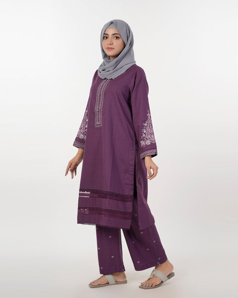 Eminent Women's Embroidered 02 Pcs Shalwar Suits - Purple