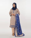 Eminent Women's Embroidered 03 Pcs Suit - Royal Blue