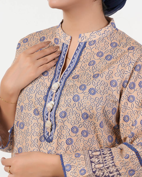 Eminent Women's Embroidered 03 Pcs Suit - Royal Blue