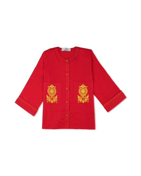 Eminent Girls Embroidered 2Pcs Shalwar Suit - Red, Girls Shalwar Kameez, Eminent, Chase Value