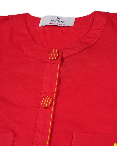 Eminent Girls Embroidered 2Pcs Shalwar Suit - Red, Girls Shalwar Kameez, Eminent, Chase Value