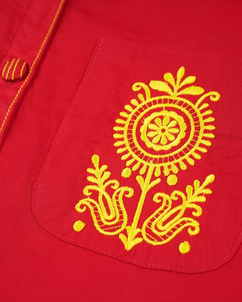 Eminent Girls Embroidered 2Pcs Shalwar Suit - Red, Girls Shalwar Kameez, Eminent, Chase Value