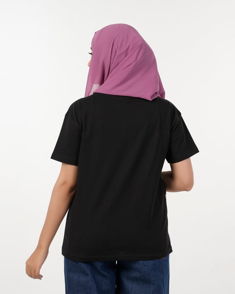 Eminent Women's Half Sleeves Printed T-Shirt - Black