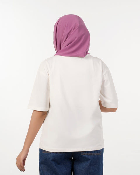 Eminent Women's Printed Half Sleeves T-Shirt - White