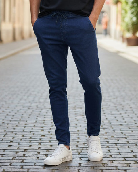 Eminent Men's Denim Cargo Pant - Blue