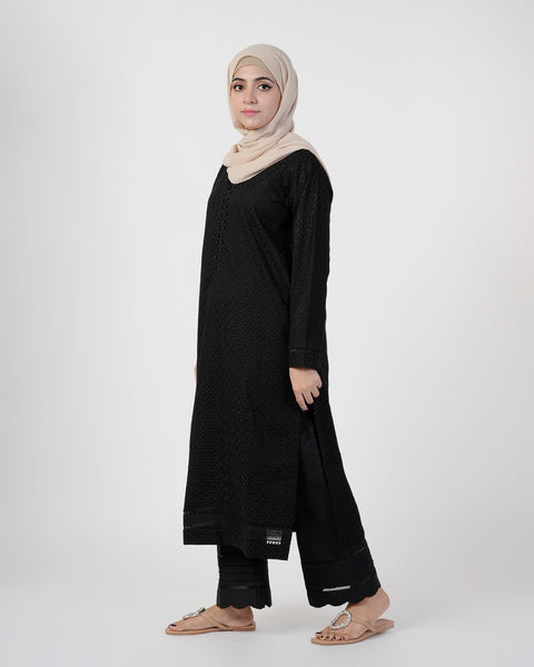 Eminent Women's Embroidered Kurti - Black