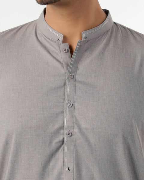 Eminent Men's Trim Fit Shalwar Suit - Steel Grey