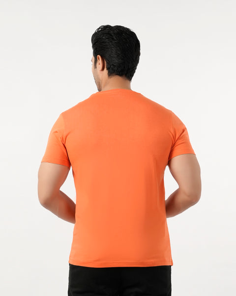 Eminent Men's Round Neck Half Sleeves Printed T-Shirt - Harvest Plum