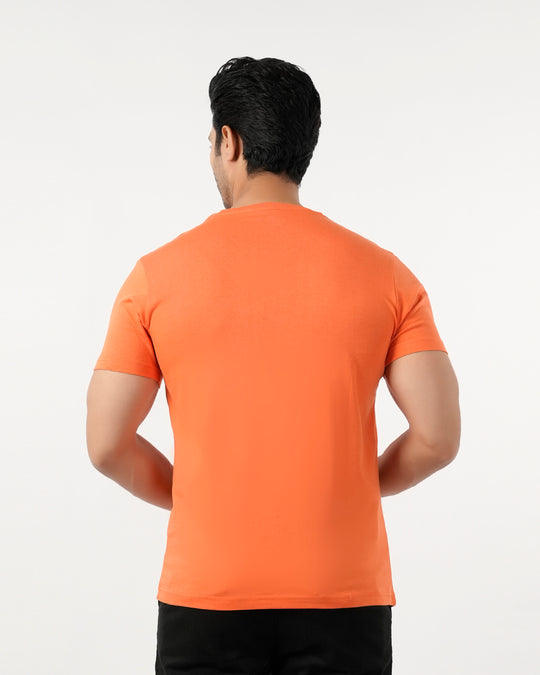 Eminent Men's Round Neck Half Sleeves Printed T-Shirt - Harvest Plum