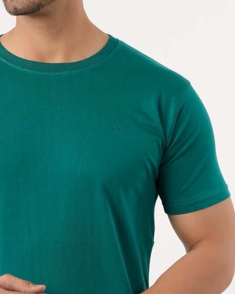 Eminent Men's Round Neck Half Sleeves T-Shirt - Forest Blue