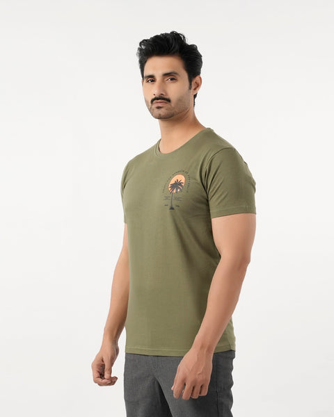 Eminent Men's Round Neck Half Sleeves Printed T-Shirt