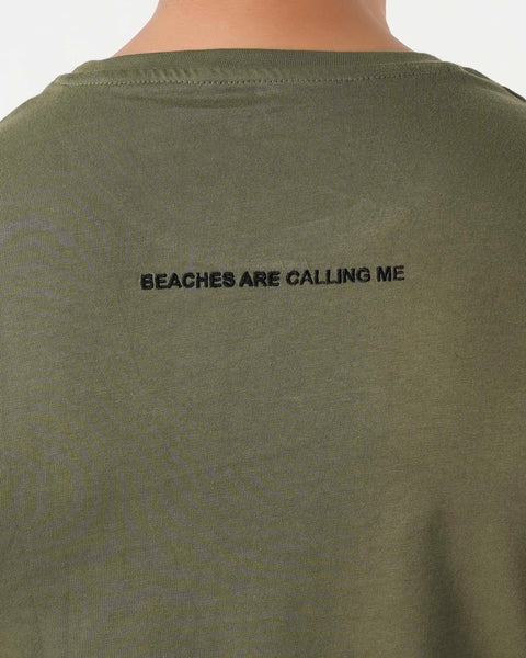 Eminent Men's Round Neck Half Sleeves Printed T-Shirt - Green