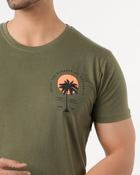 Eminent Men's Round Neck Half Sleeves Printed T-Shirt