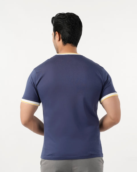 Eminent Men's Half Sleeves T-Shirt - Navy Blue