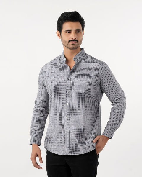 Eminent Men's Casual Printed Shirt - Navy Blue