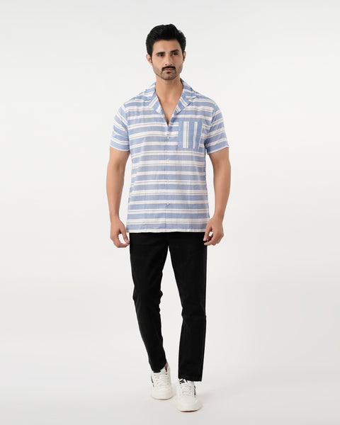 Eminent Men's Casual Half Sleeves Strip Shirt - Stripe