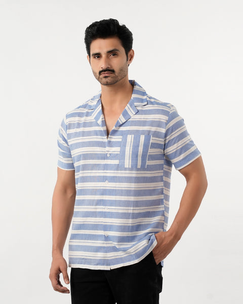 Eminent Men's Casual Half Sleeves Strip Shirt - Stripe