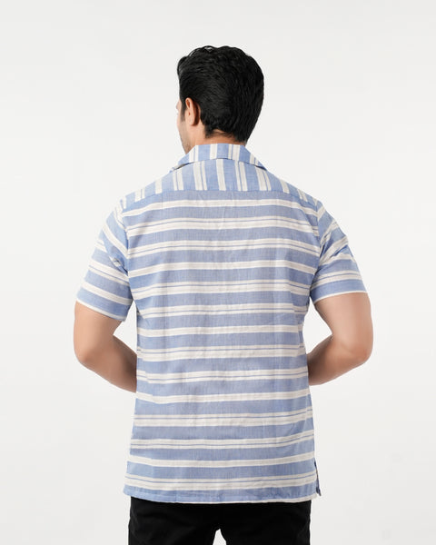 Eminent Men's Casual Half Sleeves Strip Shirt - Stripe